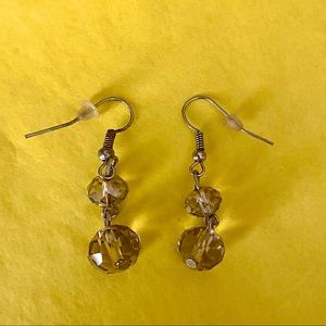 HANDMADE CRYSTAL BROWN EARRINGS
